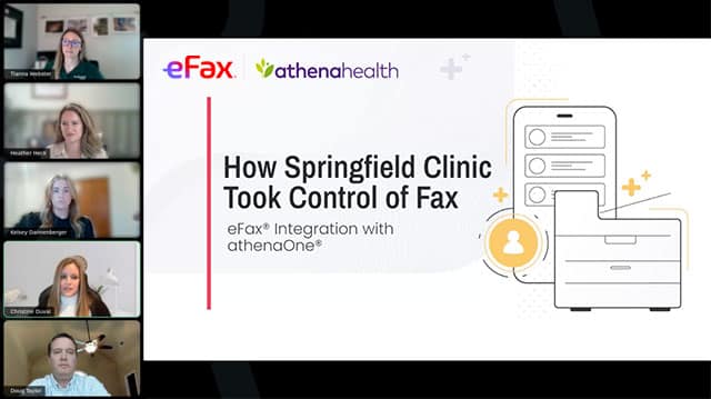 Webinar: Advancing Fax’s Future: How the eFax Integration is Optimizing athenaOne Workflows at Springfield Clinic